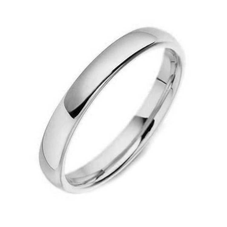 Platinum 3mm Court Shape Wedding Ring - Platinum