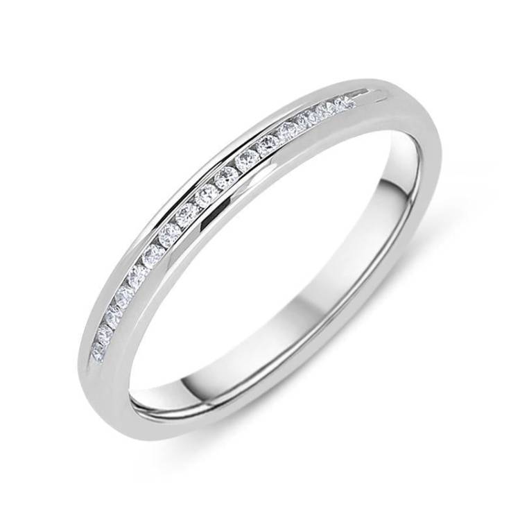 Platinum 0.07ct Diamond Brilliant Cut Wedding Half Eternity Ring - TITLE Platinum