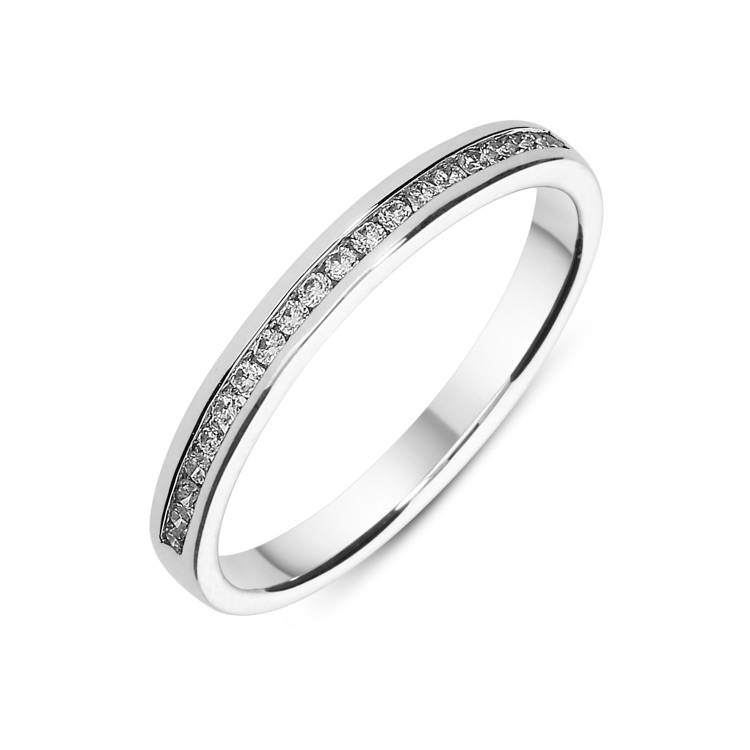Platinum 0.14ct Diamond Channel Set Wedding Half Eternity Ring - Platinum