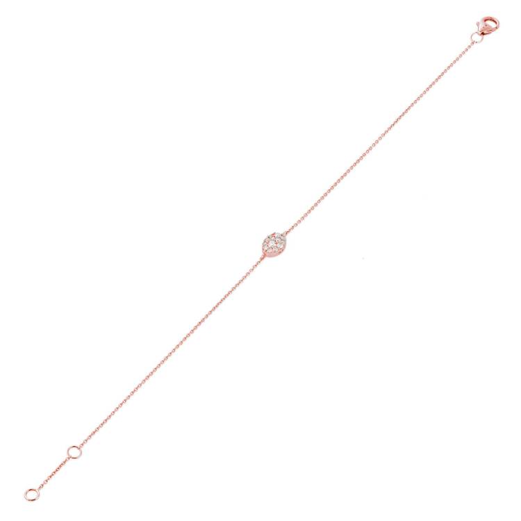 Ponte Vecchio 18ct Rose Gold Diamond Chain Bracelet