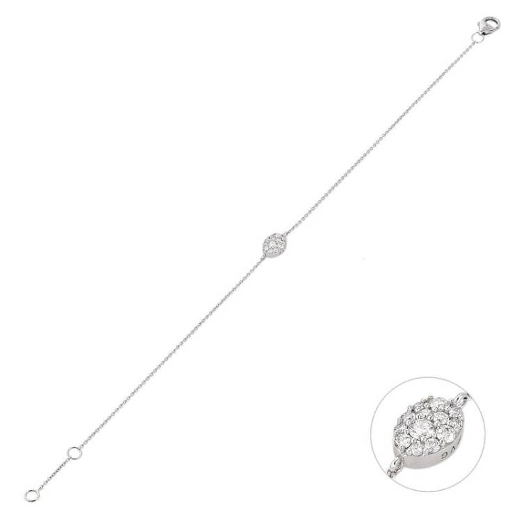 Ponte Vecchio 18ct White Gold Diamond Chain Bracelet