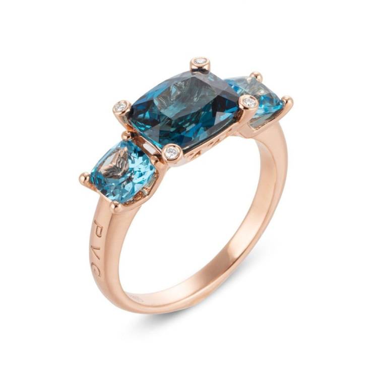 Ponte Vecchio Iris 18ct Rose Gold 3.66ct Topaz Diamond Ring - S