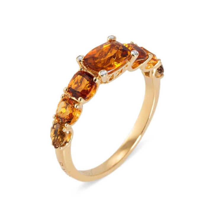 Ponte Vecchio Iris 18ct Yellow Gold 2.00ct Citrine Diamond Ring - Q