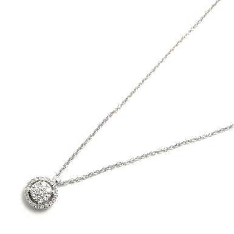 Ponte Vecchio Artemide 18ct White Gold 0.15ct Diamond Halo Necklace - White Gold