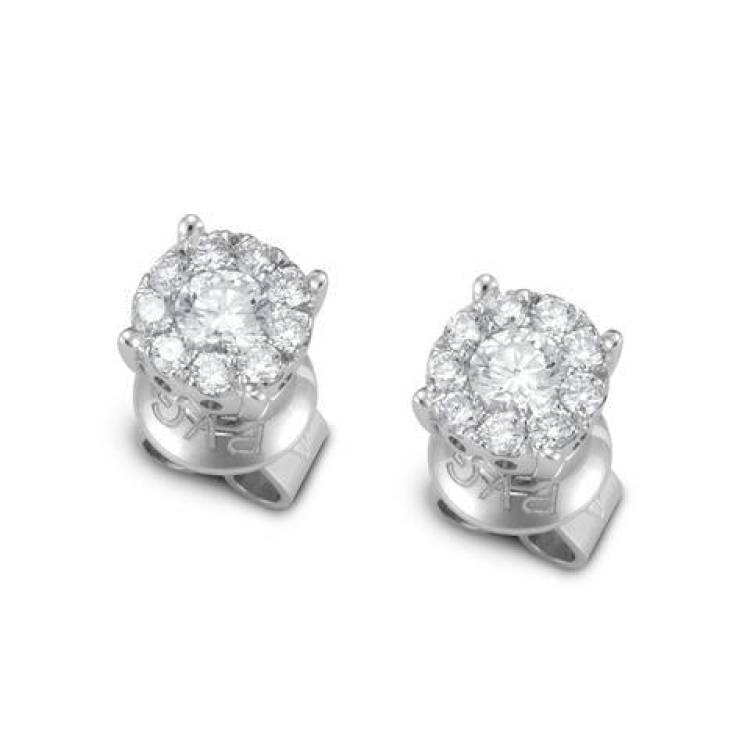 Ponte Vecchio Artemide 18ct White Gold 0.30ct Diamond Cluster Stud Earrings - White Gold