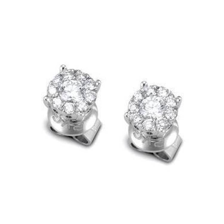Ponte Vecchio Artemide 18ct White Gold 1.28ct Diamond Earrings - White Gold