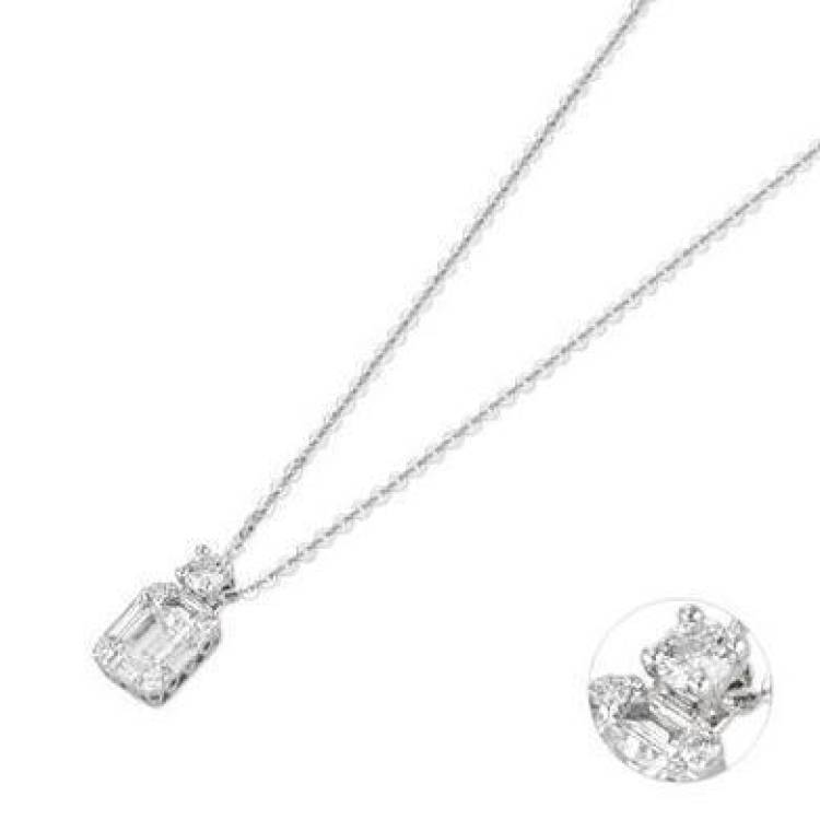 Ponte Vecchio Benvenuto 18ct White Gold 0.39ct Diamond Necklace - White Gold
