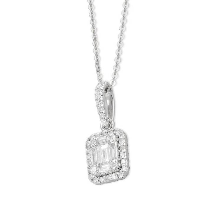 Ponte Vecchio Benvenuto 18ct White Gold 0.42ct Diamond Cluster Necklace - White Gold
