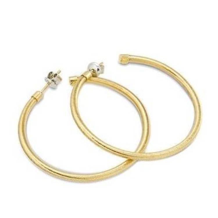 Ponte Vecchio Nobile 18ct Yellow Gold Large Hoop Earrings - Yellow Gold