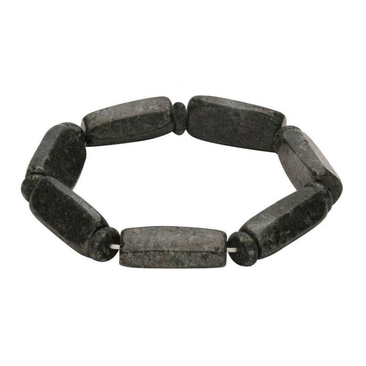 Preseli Bluestone Bar Spacer Elasticated Stretch Bracelet D - Option1 Value Silver