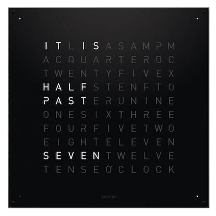 QLOCKTWO Large Black Pepper Wall Clock 90cm - Black