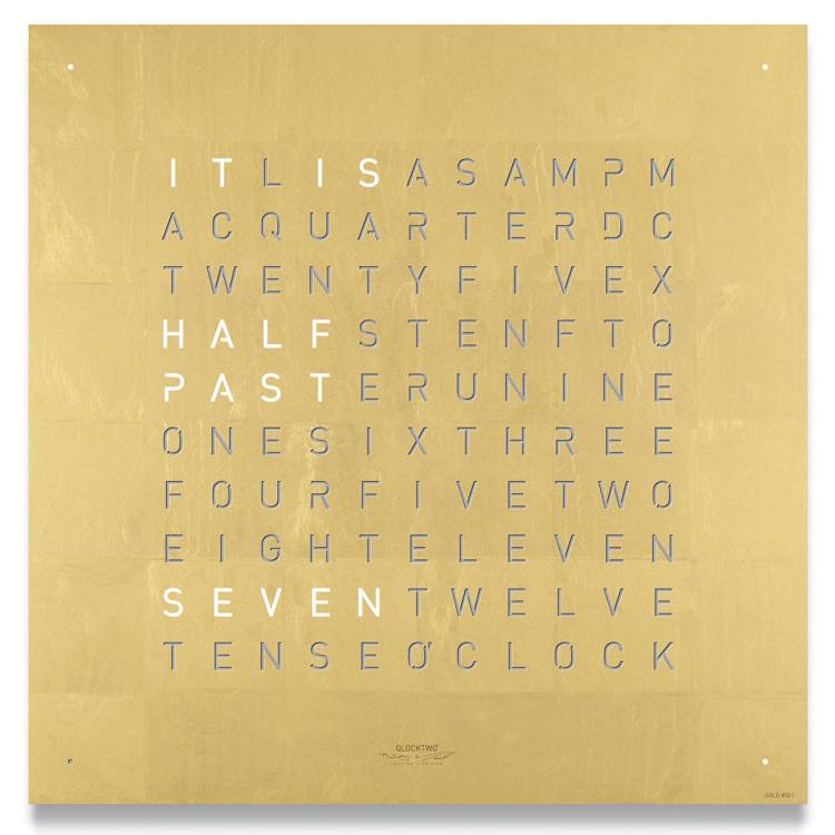 QLOCKTWO Classic Creators Edition Gold Wall Clock 45cm - Gold