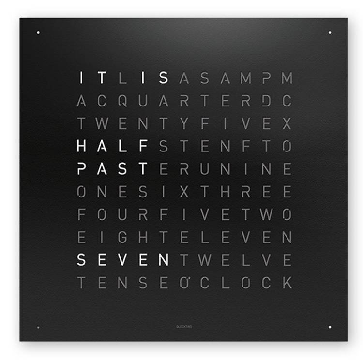 QLOCKTWO Classic Black Pepper Wall Clock 45cm