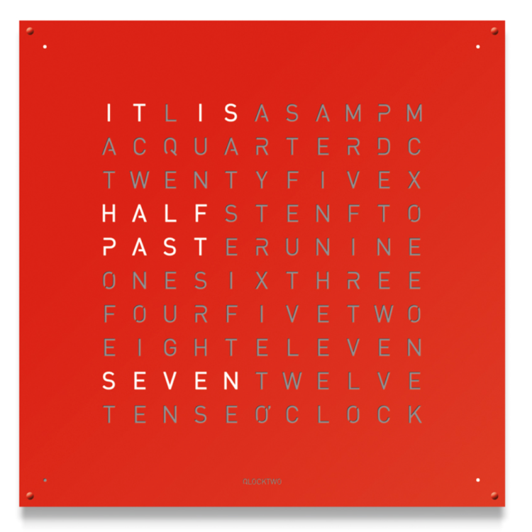 QLOCKTWO Large Red Pepper Wall Clock 90cm - Red