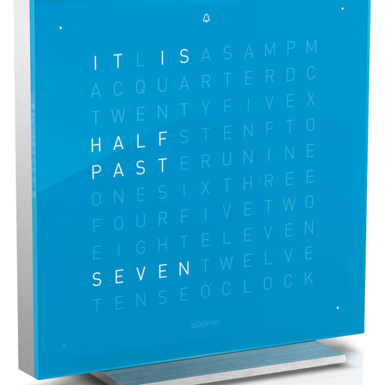 QLOCKTWO Touch Blue Candy Table Clock Aluminium 13.5cm - Blue