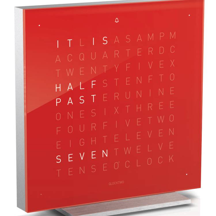 QLOCKTWO Touch Cherry Cake Table Clock Aluminium 13.5cm - Red