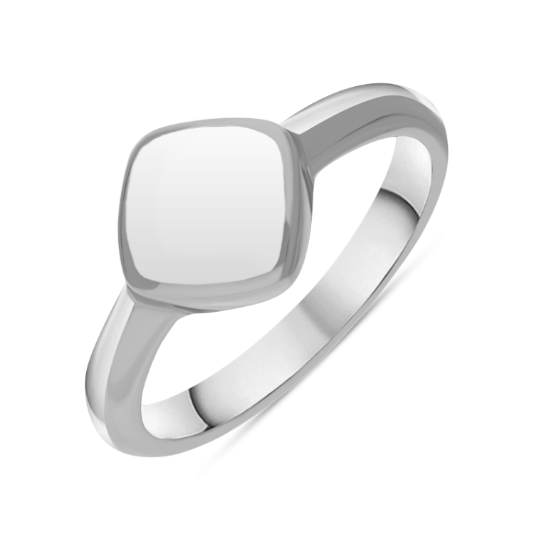 Sterling Silver Bauxite Cushion Ring - Silver