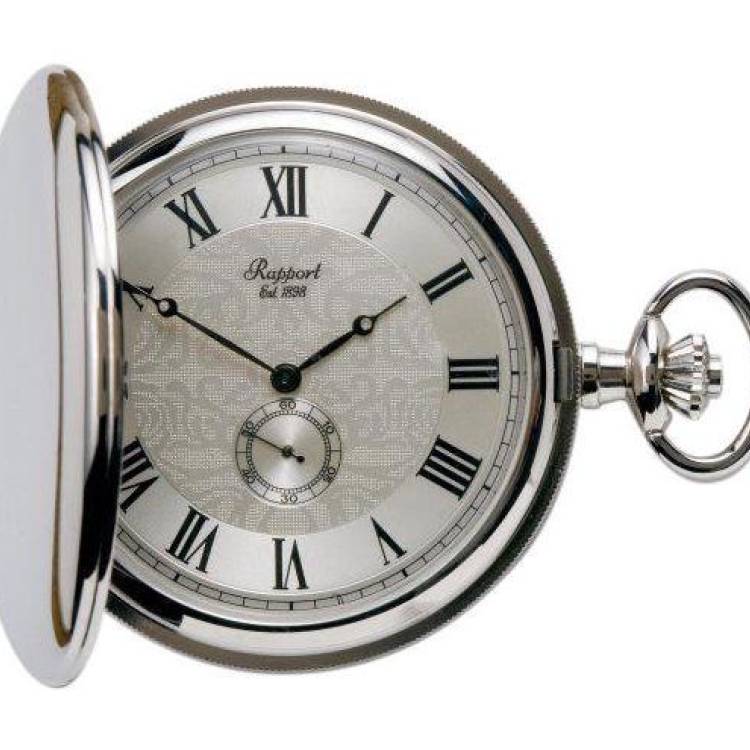 Rapport Pocket Watch Full Hunter Silver Tone - Cream
