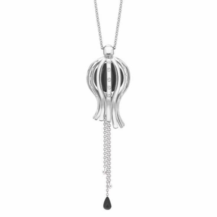 Rebecca Sellors Platinum Whitby Jet Diamond Enlighten Necklace D - Platinum