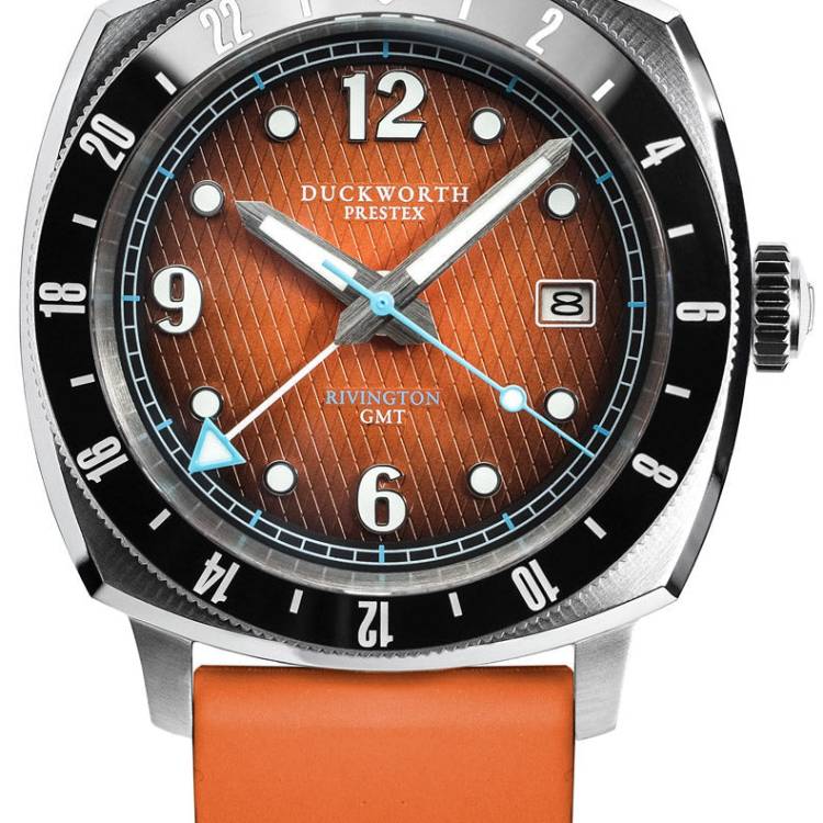 Duckworth Prestex Watch Rivington GMT Orange Fume Orange Rubber