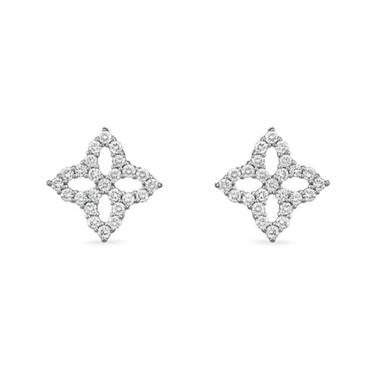 Roberto Coin Diamond Princess 18ct White Gold 0.32ct Diamond Stud Earrings