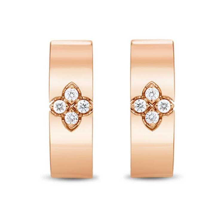 Roberto Coin Love in Verona 18ct Rose Gold Diamond Small Hoop Earrings