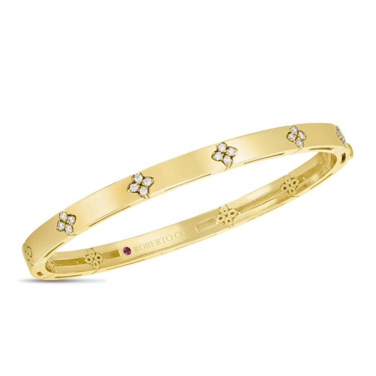 Roberto Coin Love in Verona 18ct Yellow Gold Diamond Bangle