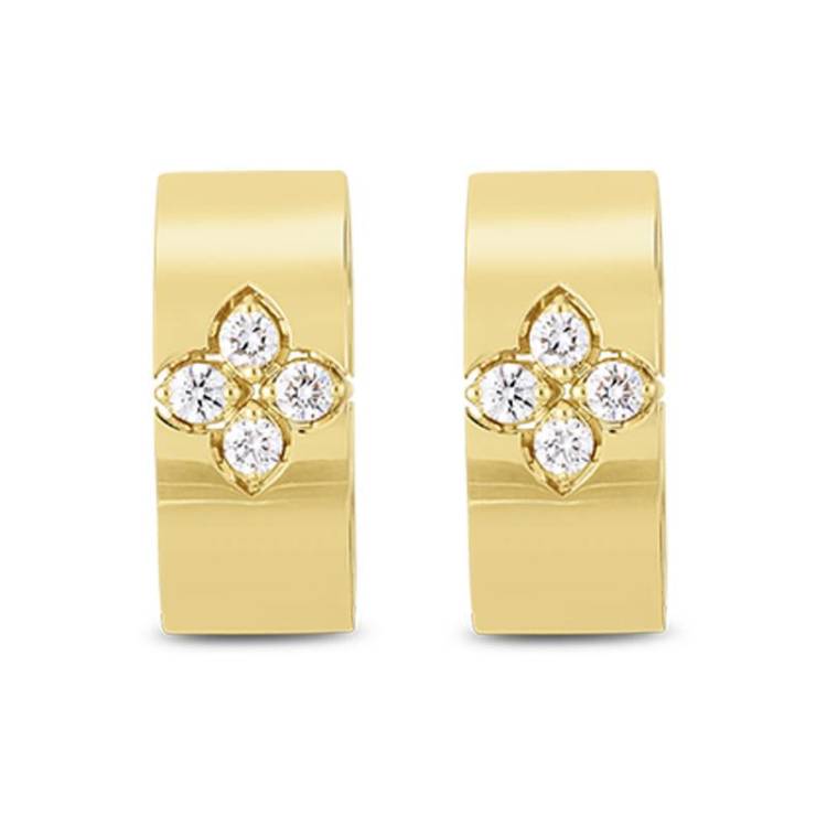 Roberto Coin Love in Verona 18ct Yellow Gold Diamond Large Hoop Earrings