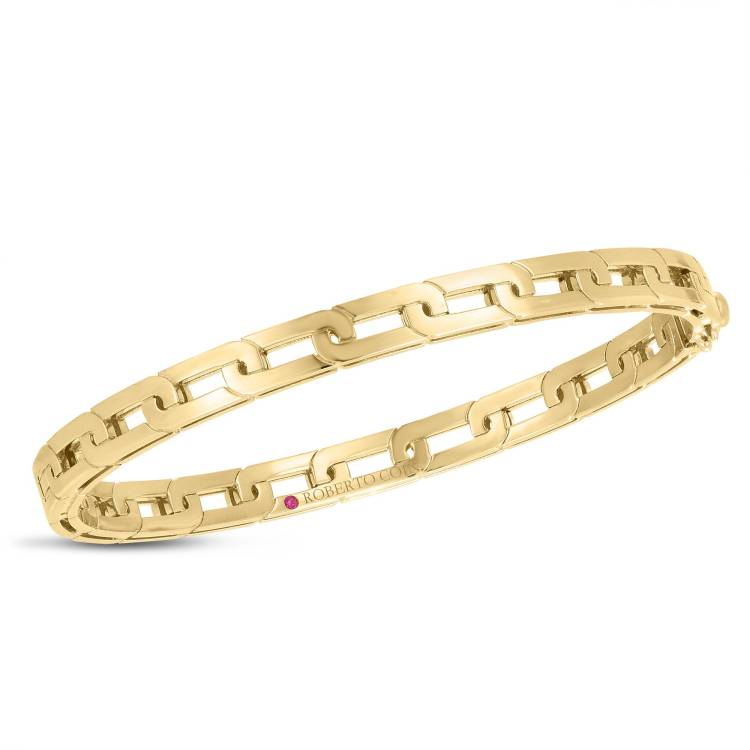Roberto Coin Navarra 18ct Yellow Gold Bangle - White Gold