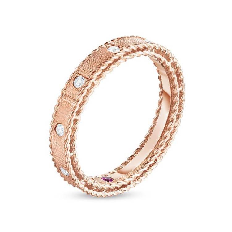 Roberto Coin Princess 18ct Rose Gold Diamond Ring - 19-(59)