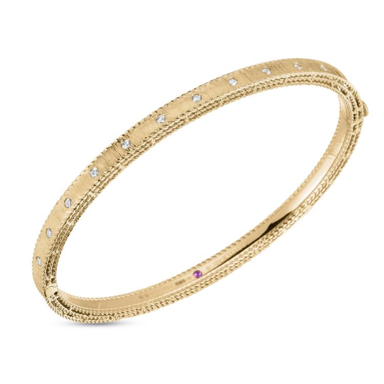 Roberto Coin Princess 18ct Yellow Gold Diamond Bangle