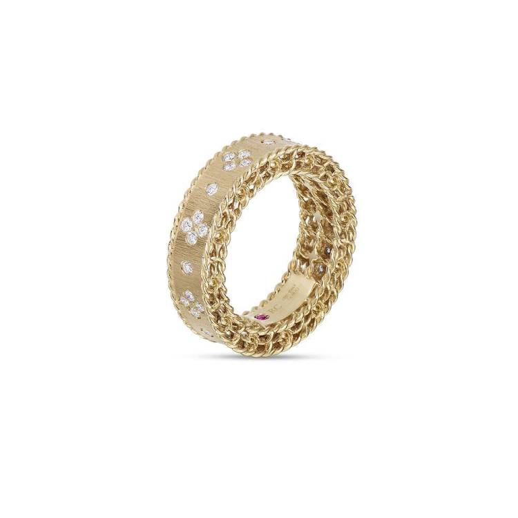 Roberto Coin Princess 18ct Yellow Gold Diamond Ring - 18-(58)
