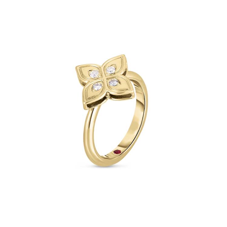 Roberto Coin Princess 18ct Yellow Gold Diamond Ring D - 19-(59)