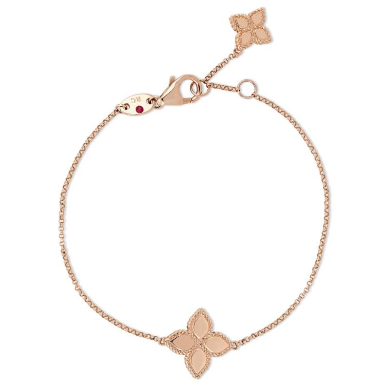 Roberto Coin Princess Flower 18ct Rose Gold Bracelet - Rose Gold