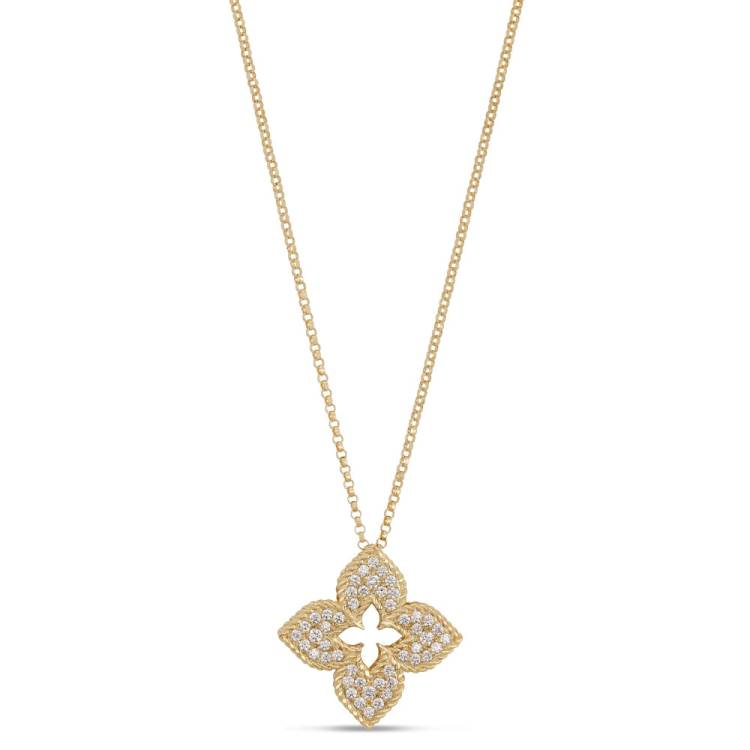 Roberto Coin Venetian Princess 18ct Yellow Gold Diamond Necklace - Yellow Gold