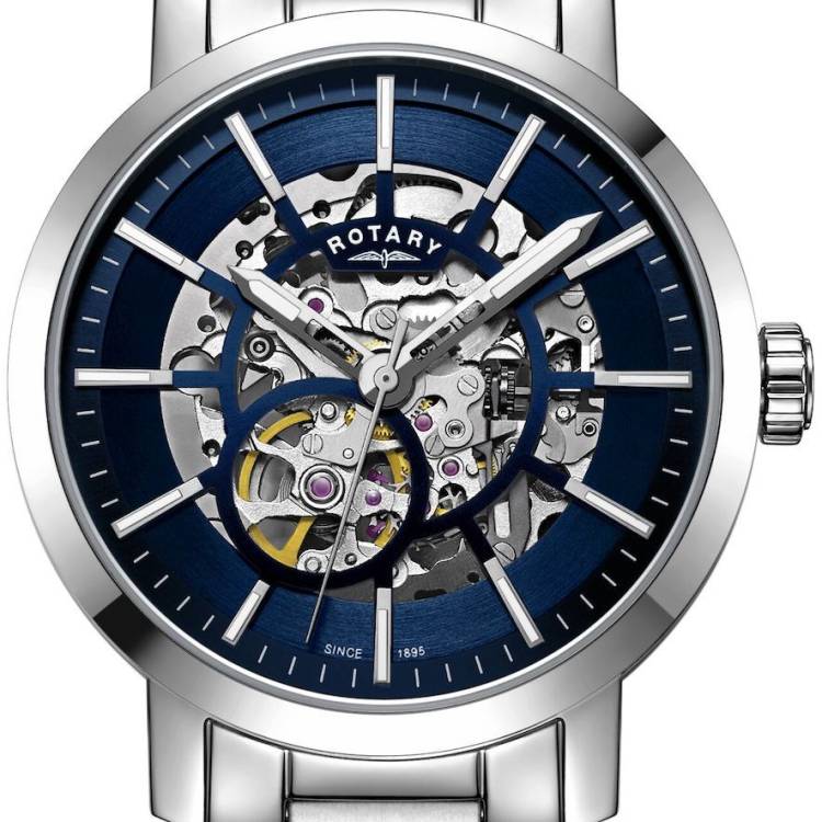 Rotary Watch Greenwich Skeleton Mens - Blue