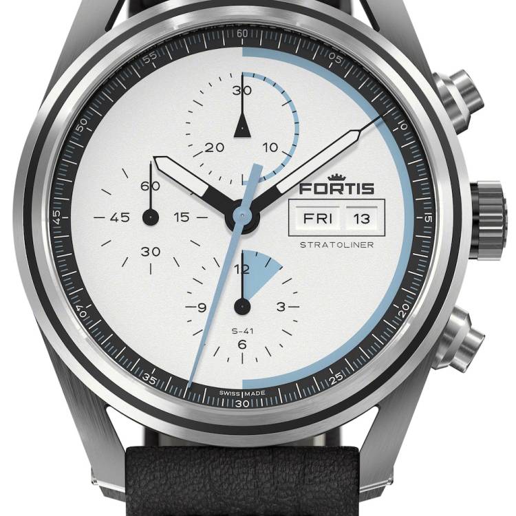 Fortis Watch Stratoliner White Dust Aviator Strap - White