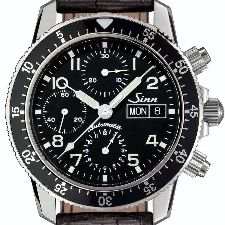 Sinn Watch Flieger Chronograph 103 St Sa Aligator Leather - Black