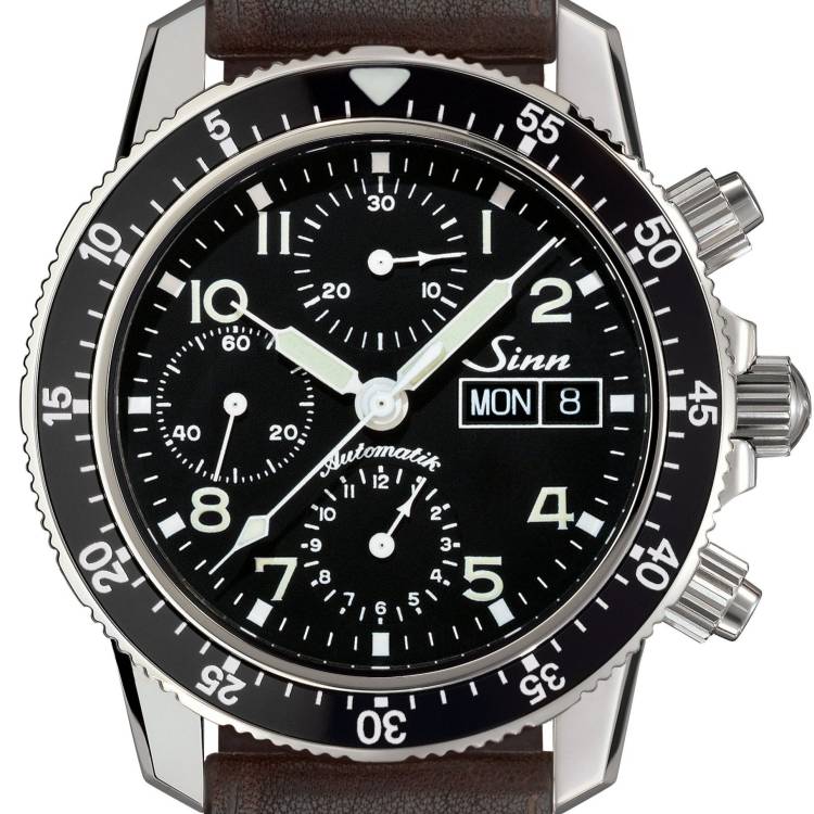 Sinn Watch Flieger Chronograph 103 St Sa Vintage Leather - Black