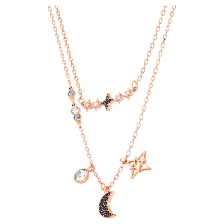 Swarovski Glowing Moon Multi Coloured Mix Plated Necklace Set - Silver