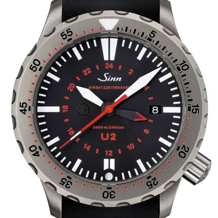Sinn Watch U2 - EZM 5 Rubber - Black
