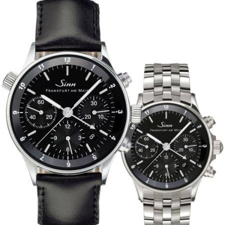 Sinn Watch 6000 Finance Center Bracelet-Leather - Black