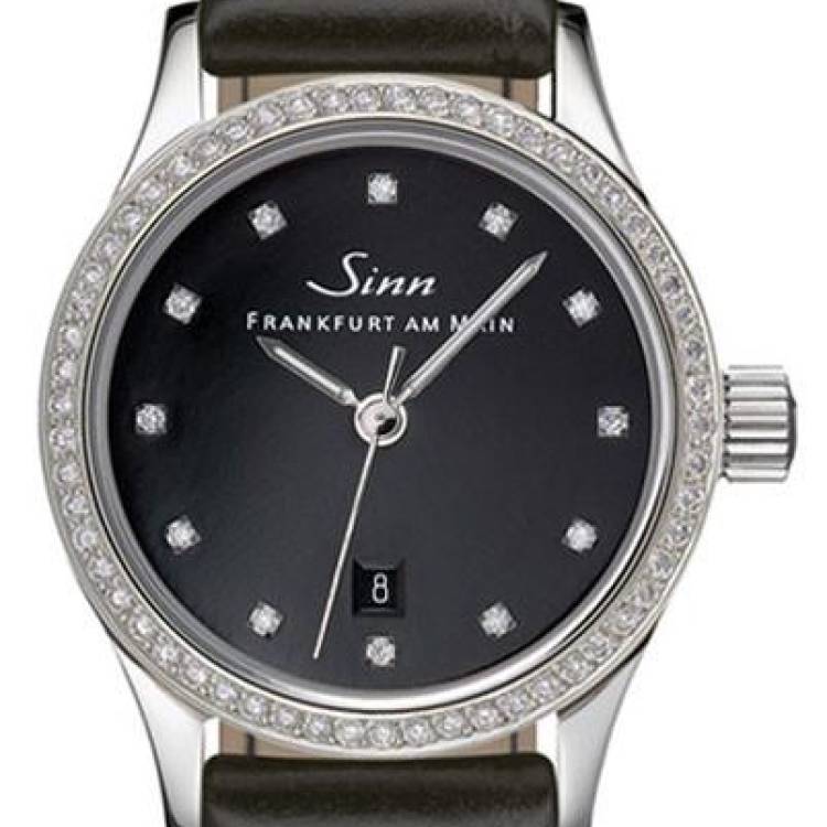 Sinn Watch 456 TW70 WG Ladies Diamond Alligator - Black