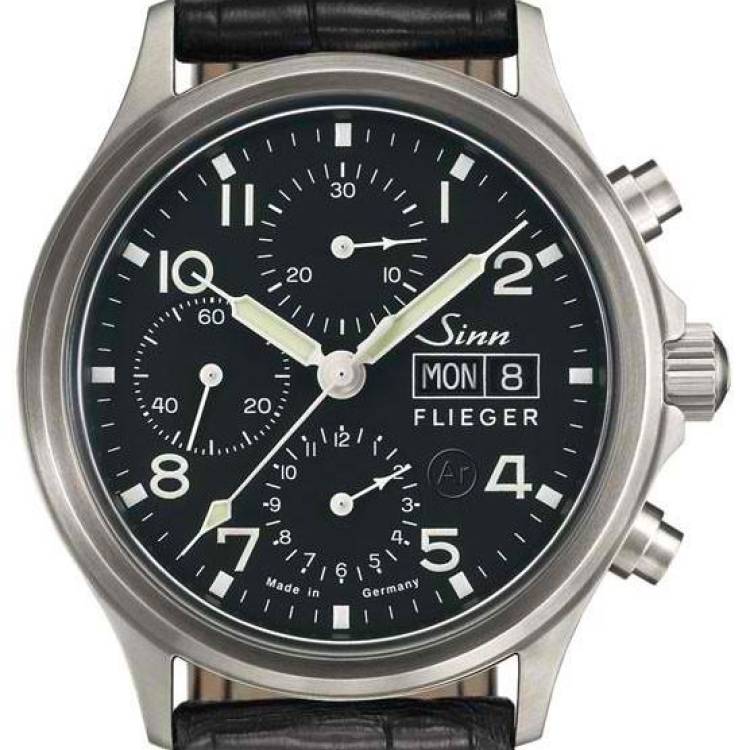 Sinn Watch 358 Sa Pilot Alligator - Black