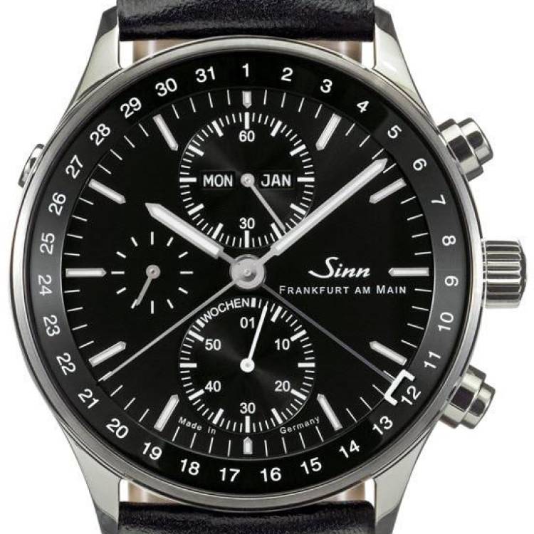 Sinn Watch 6052 Finance District Bracelet-Leather - Black