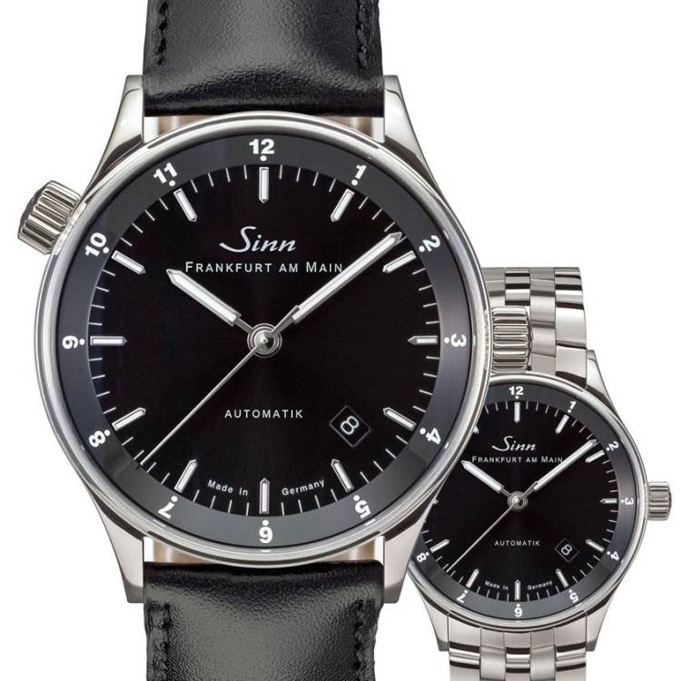Sinn Watch 6068 Frankfurt Financial District Bracelet-Leather - Black
