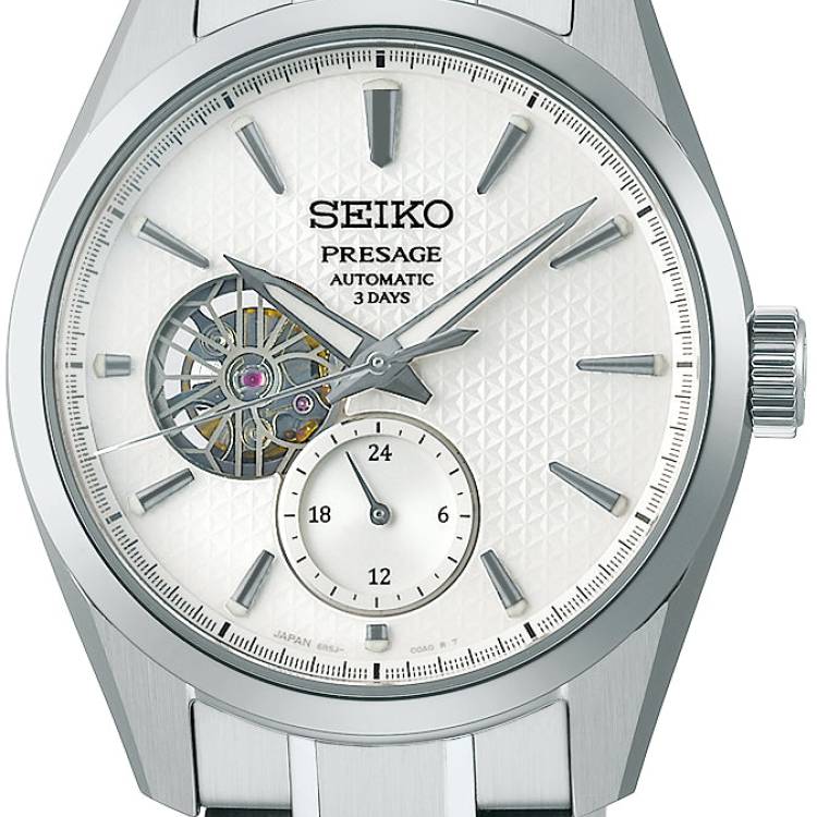 Seiko Presage Watch Sharp Edged Shiro Open Heart