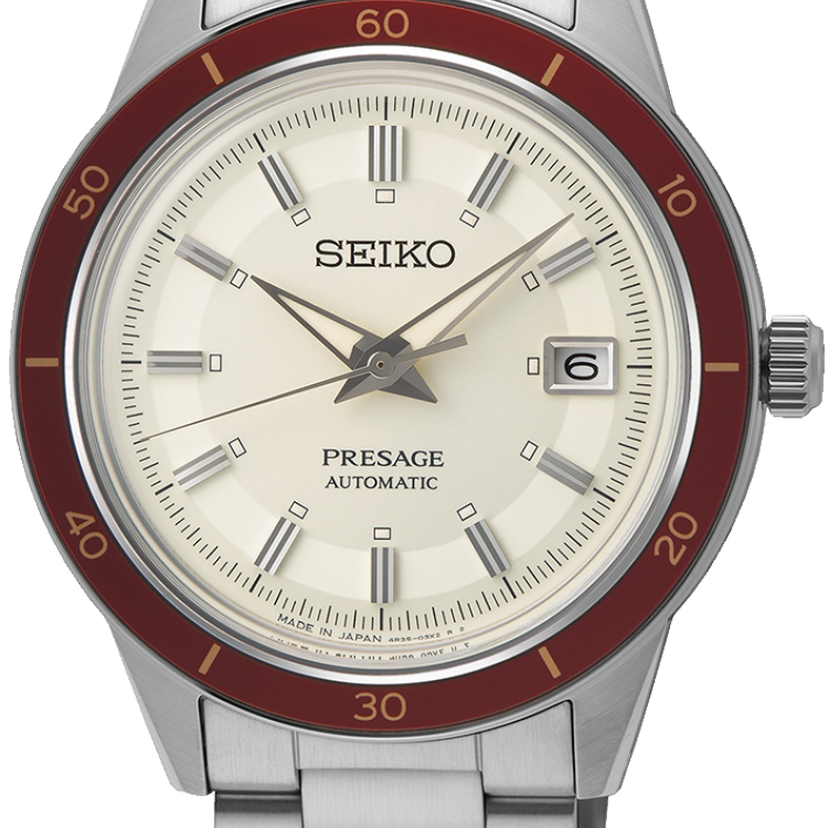 Seiko Presage Watch 60s Style Ruby - White