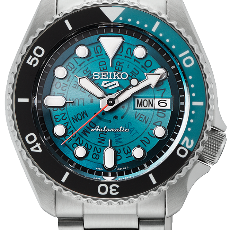 Seiko Watch 5 Sports Skeleton Dial - Blue