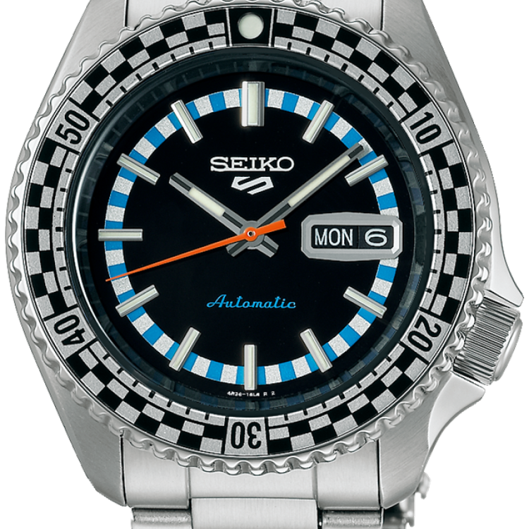 Seiko Watch 5 Sports Black And White Checker Flag Special Edition